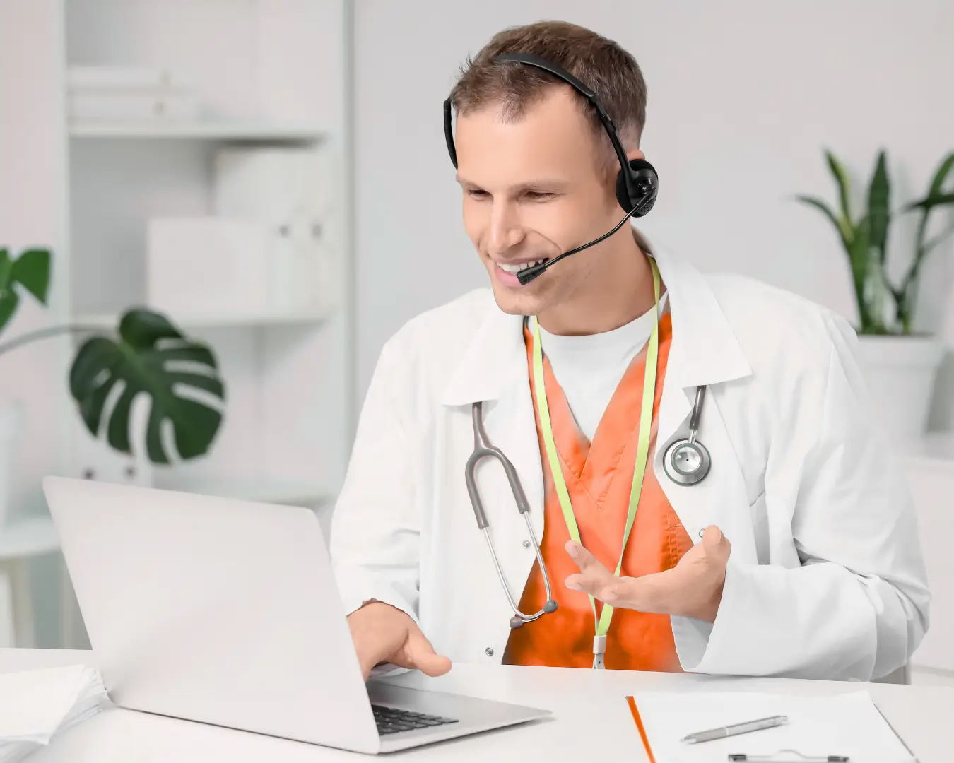 Male doctor telehealth