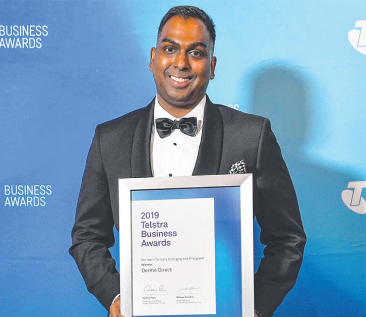 Dr. Dev Tilakaratne at the 2019 Northern Territory Telstra Business Awards